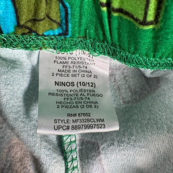 minecraft PJ Pajama set Size 10/12  youth boys 2 piece green Fleece Polyester - Picture 11 of 11